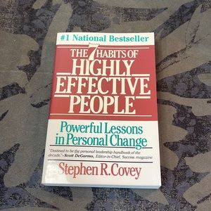Book, the seven habits of highly effective people, by Stephen R Covey